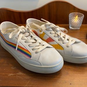 Soludos sneakers with rainbow and sun